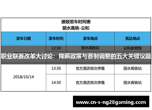 职业联赛改革大讨论：降薪政策与赛制调整的五大关键议题